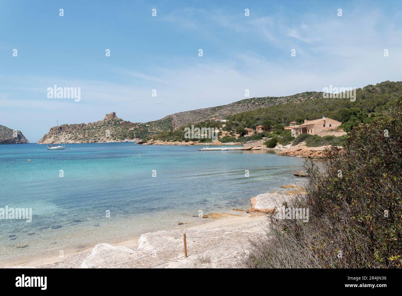 Vue sur le château de l'île de Cabrera, Majorque, Iles Baléares, Espagne Banque D'Images