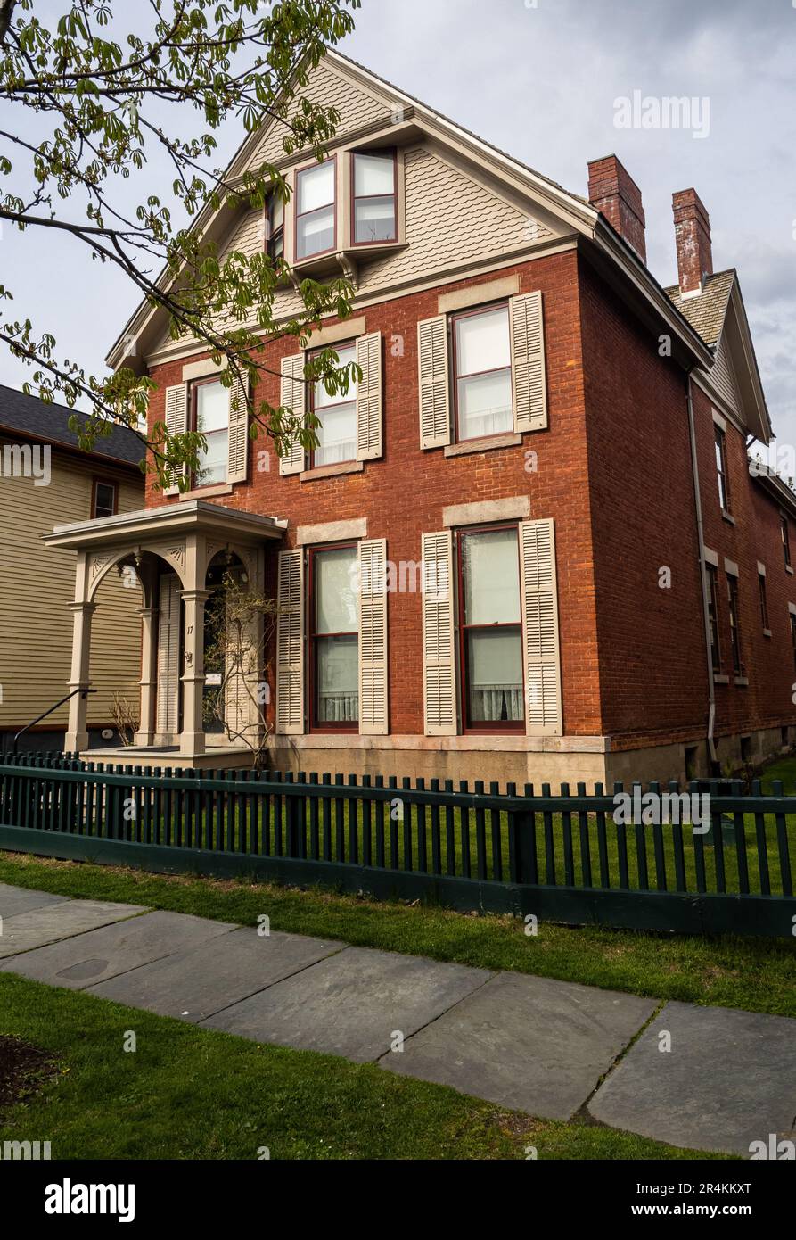 La maison de la militante américaine pour les droits des femmes Susan B. Anthony a un front remarquable sur Madison Street, à Rochester, dans l'État de New York. Banque D'Images