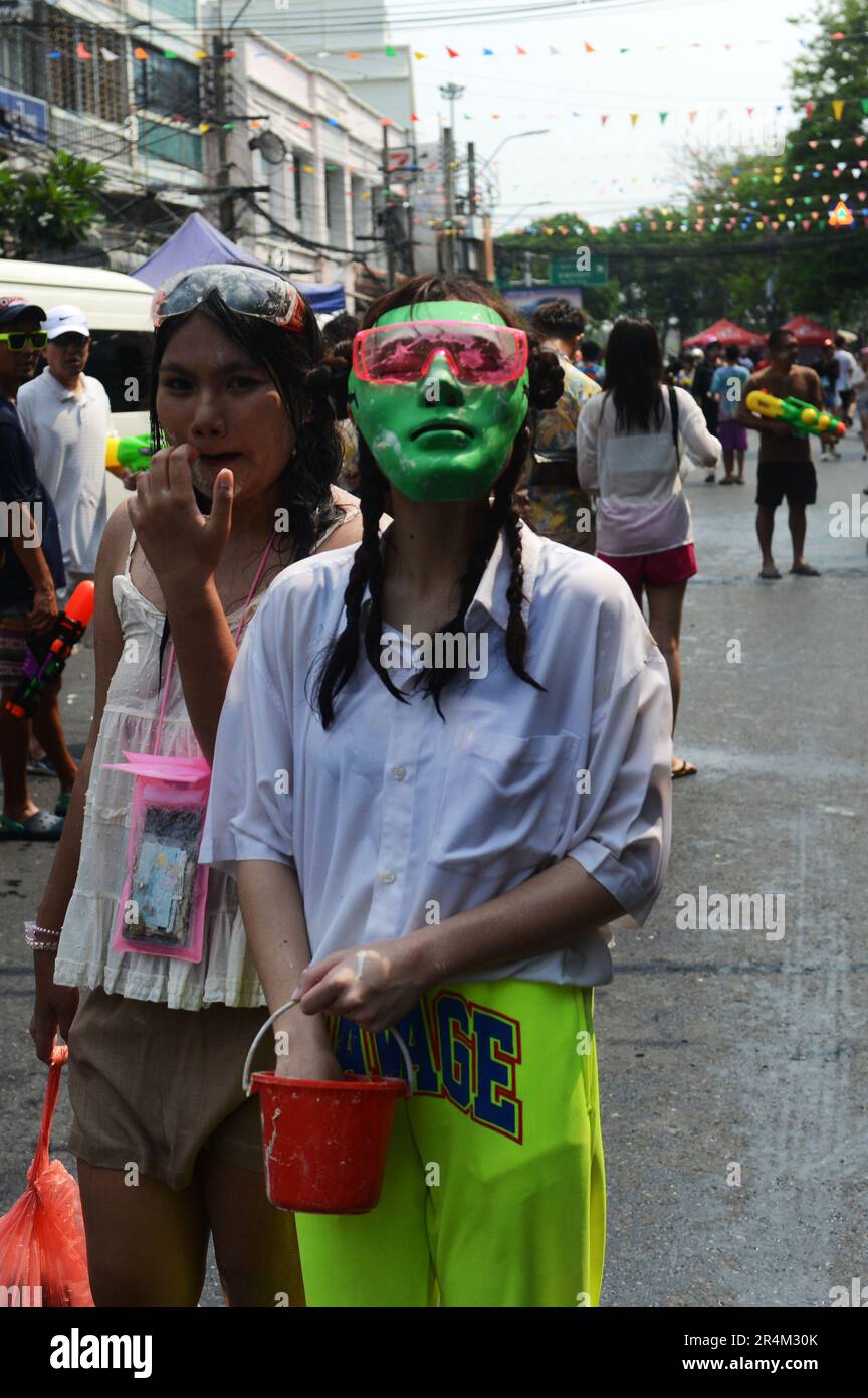 Festival Songkran célébré dans et autour de Khaosan Road à Bangkok, en Thaïlande. Banque D'Images