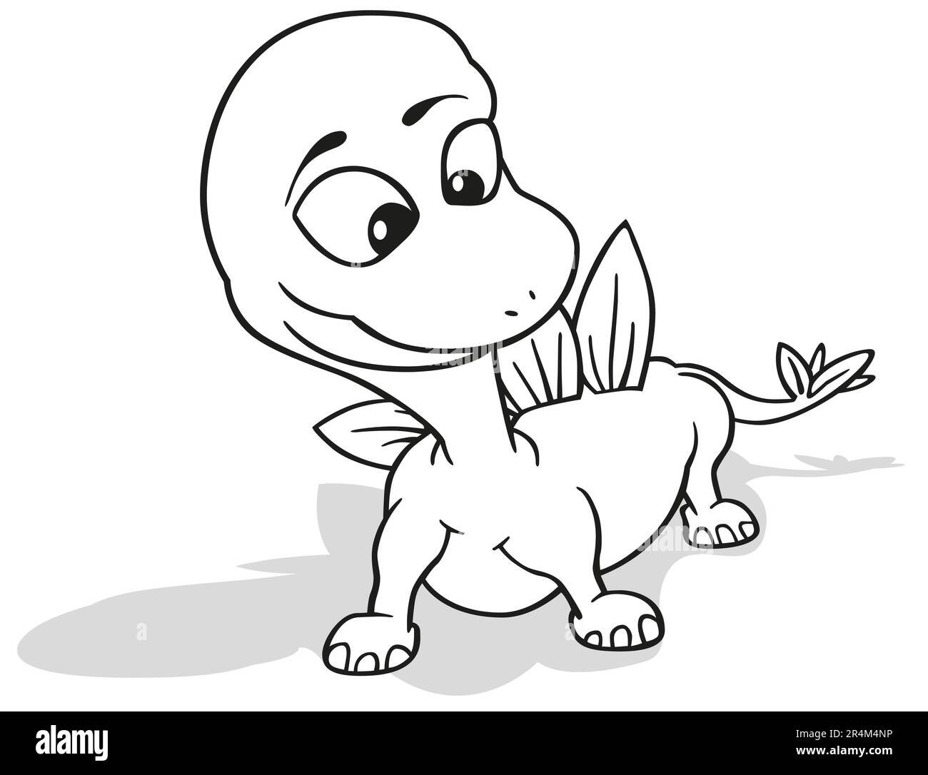 Dessin d'un adorable dinosaure Illustration de Vecteur