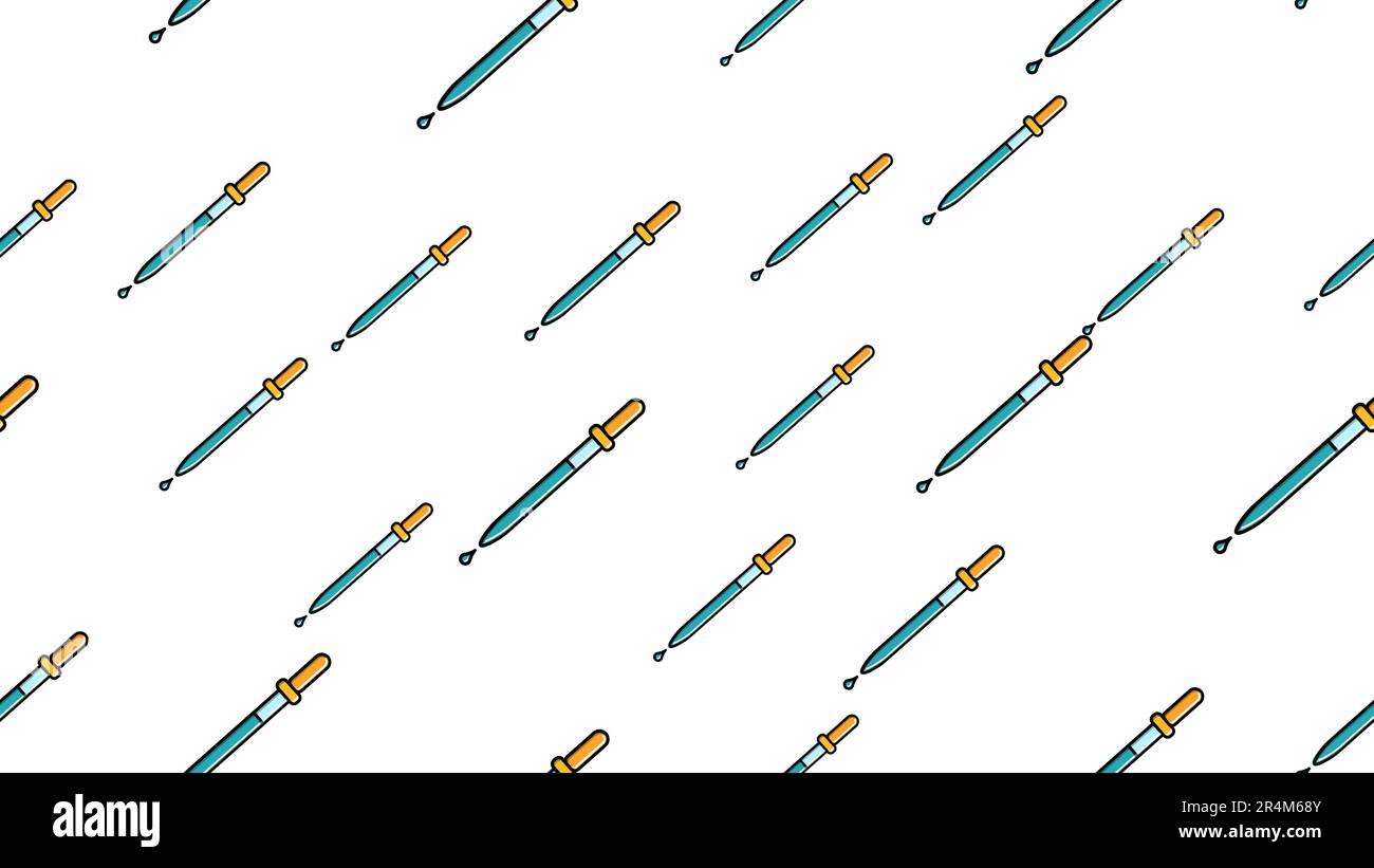 Texture sans couture des pipettes à répétition pour la médecine scientifique pour le titrage, l'instillation de médicaments avec des gouttes sur un ba blanc Illustration de Vecteur