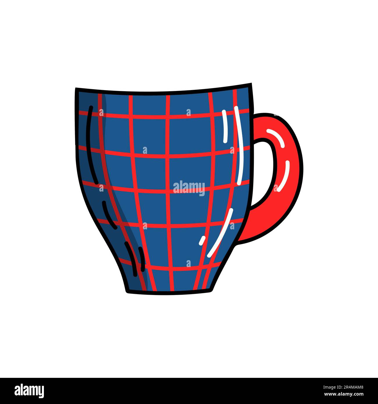 Mug à motif caniche coloré et vectoriel avec éléments géométriques bleu et motifs rouges. Illustration de Vecteur Mug à motif caniche coloré et vectoriel avec éléments géométriques bleu et motifs rouges. Illustration de Vecteur