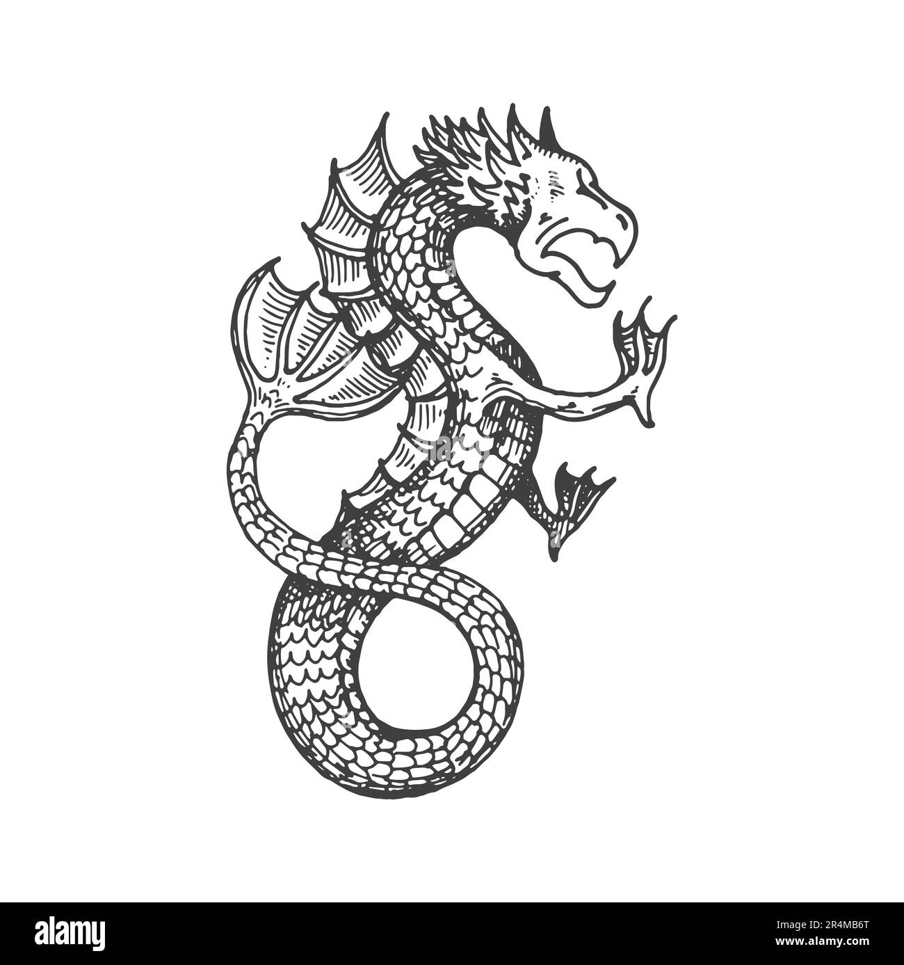 T-shirt Graphique The Mountain 'Dragon Noir' - Taille S, Coton, Occasion Parfait état