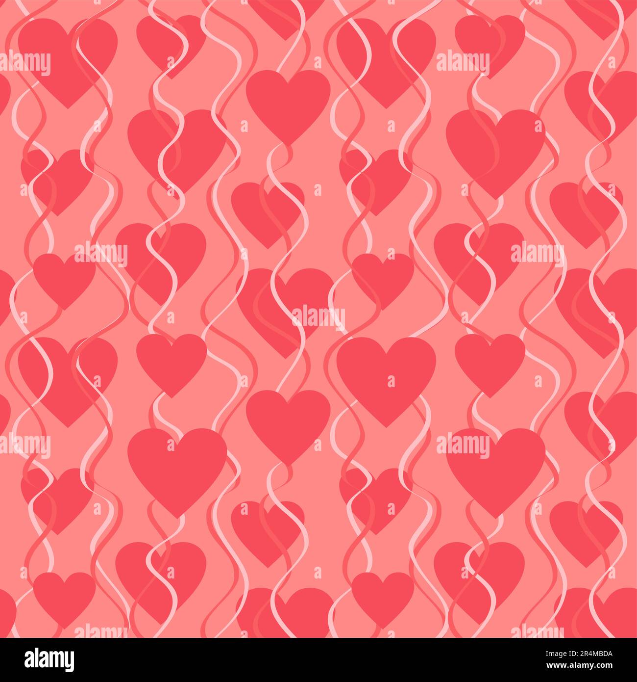 Motif décoratif sans couture avec coeurs. Illustration de Vecteur