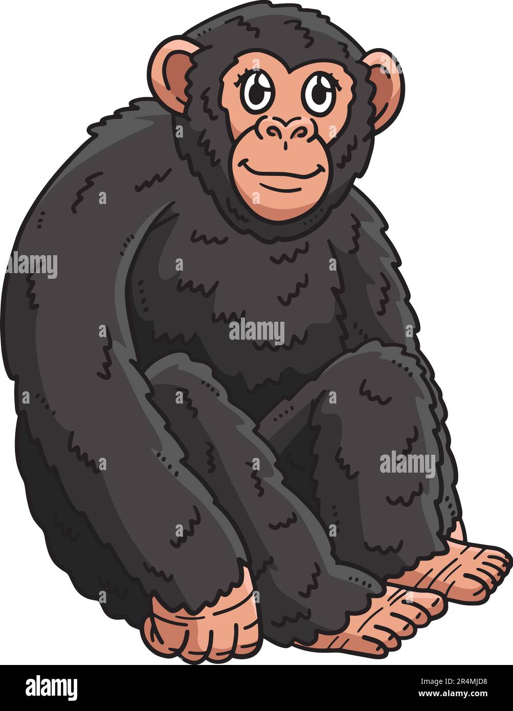 Mother Chimpanzee Cartoon coloré Clipart Illustration de Vecteur