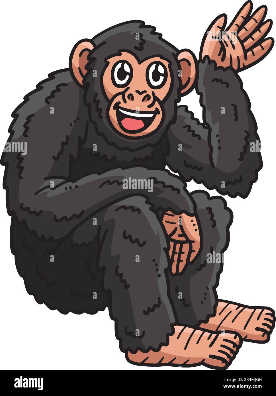 Dessin animé de bébé Chimpanzee Clipart coloré Illustration de Vecteur