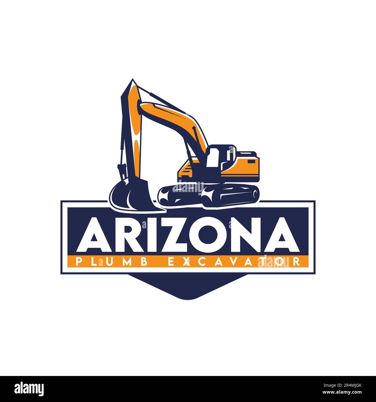 Concept de conception du logo commercial de la Pelle hydraulique Arizona Plumb Illustration de Vecteur