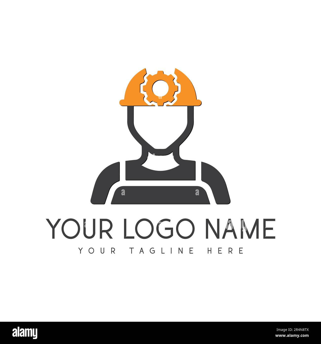 Builder man logo Design logo travailleur de la construction Illustration de Vecteur