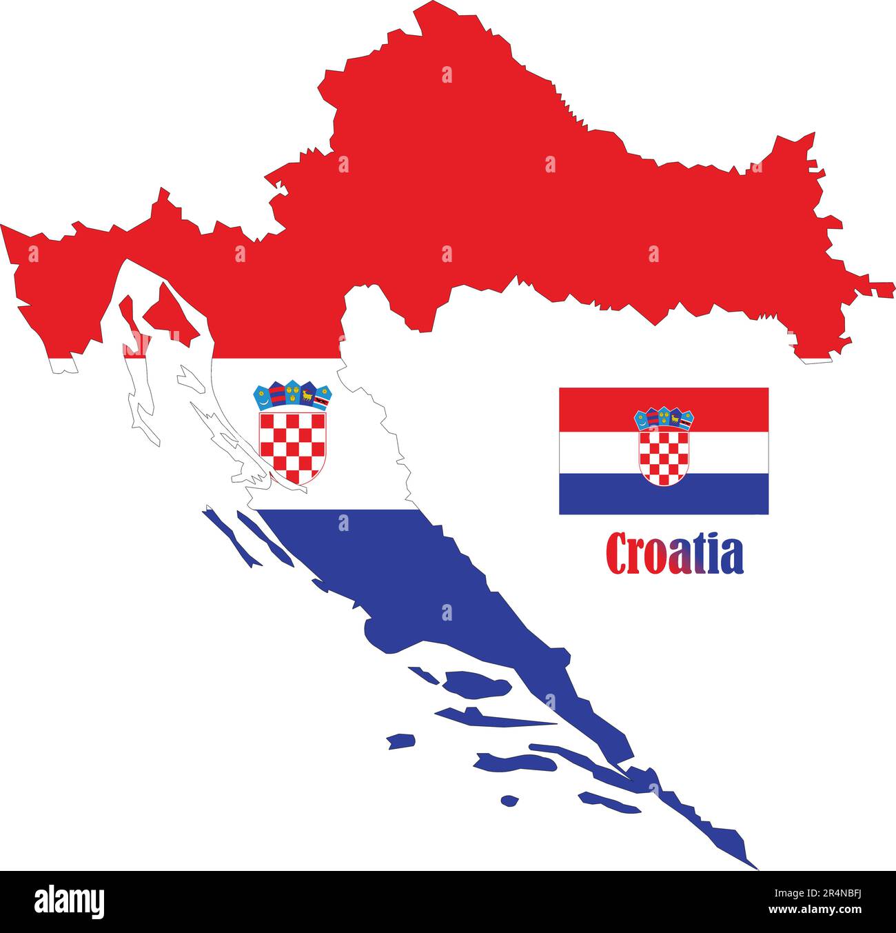 Carte et drapeau de Croatie Illustration de Vecteur