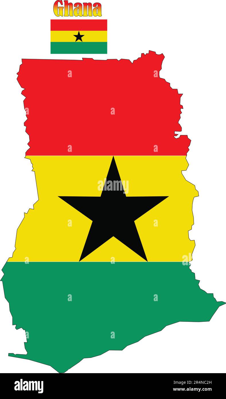 Ghana carte et drapeau Illustration de Vecteur