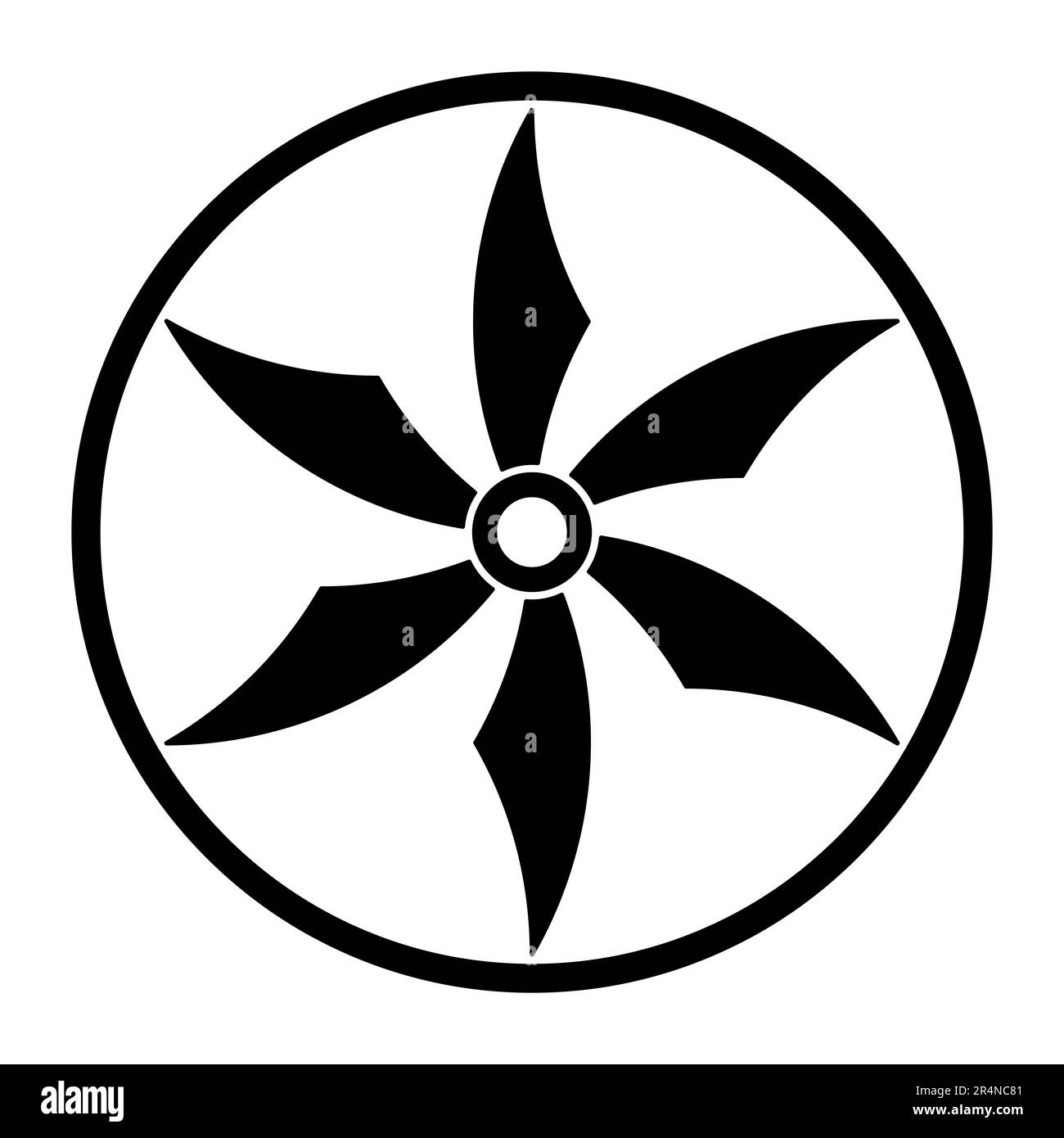 Étoile à six pointes en cercle, un symbole semblable à une roue shuriken, une arme cachée japonaise, également connue sous le nom de lancer ou ninja star. Banque D'Images