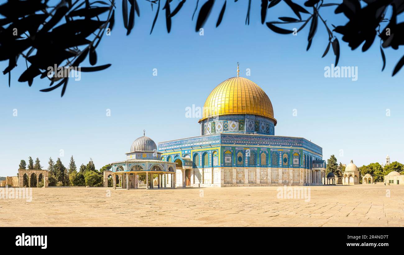 Jérusalem, Israël; 27 mai 2023 - Une vue sur le Dôme du Rocher à Jérusalem-est, Israël Banque D'Images