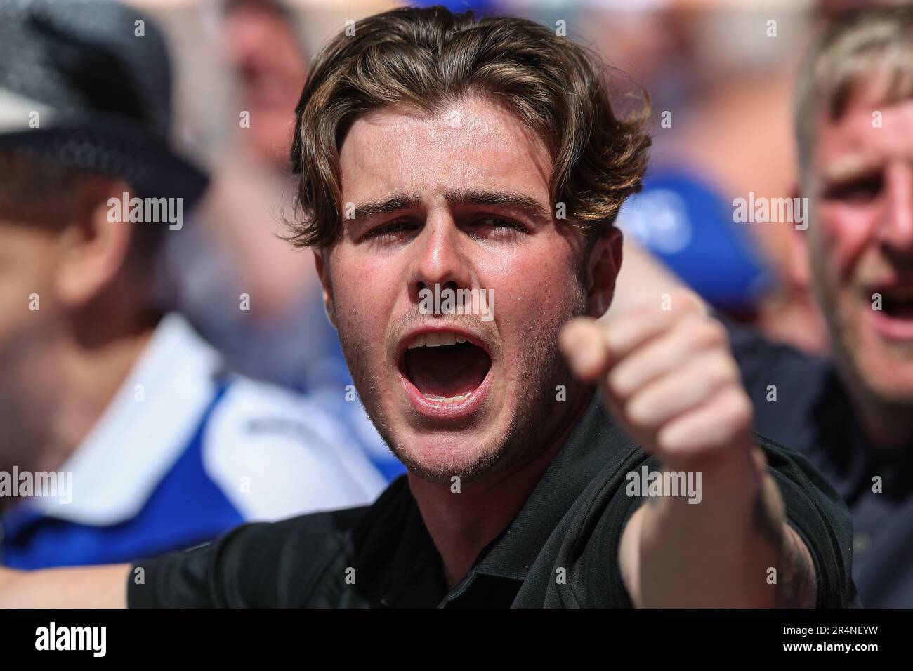 Sheffield mercredi fans arrivant en avant du match final de la Sky Bet League 1 Barnsley vs Sheffield mercredi au stade de Wembley, Londres, Royaume-Uni, 29th mai 2023 (photo de Gareth Evans/News Images) à Londres, Royaume-Uni le 5/29/2023. (Photo de Gareth Evans/News Images/Sipa USA) Banque D'Images