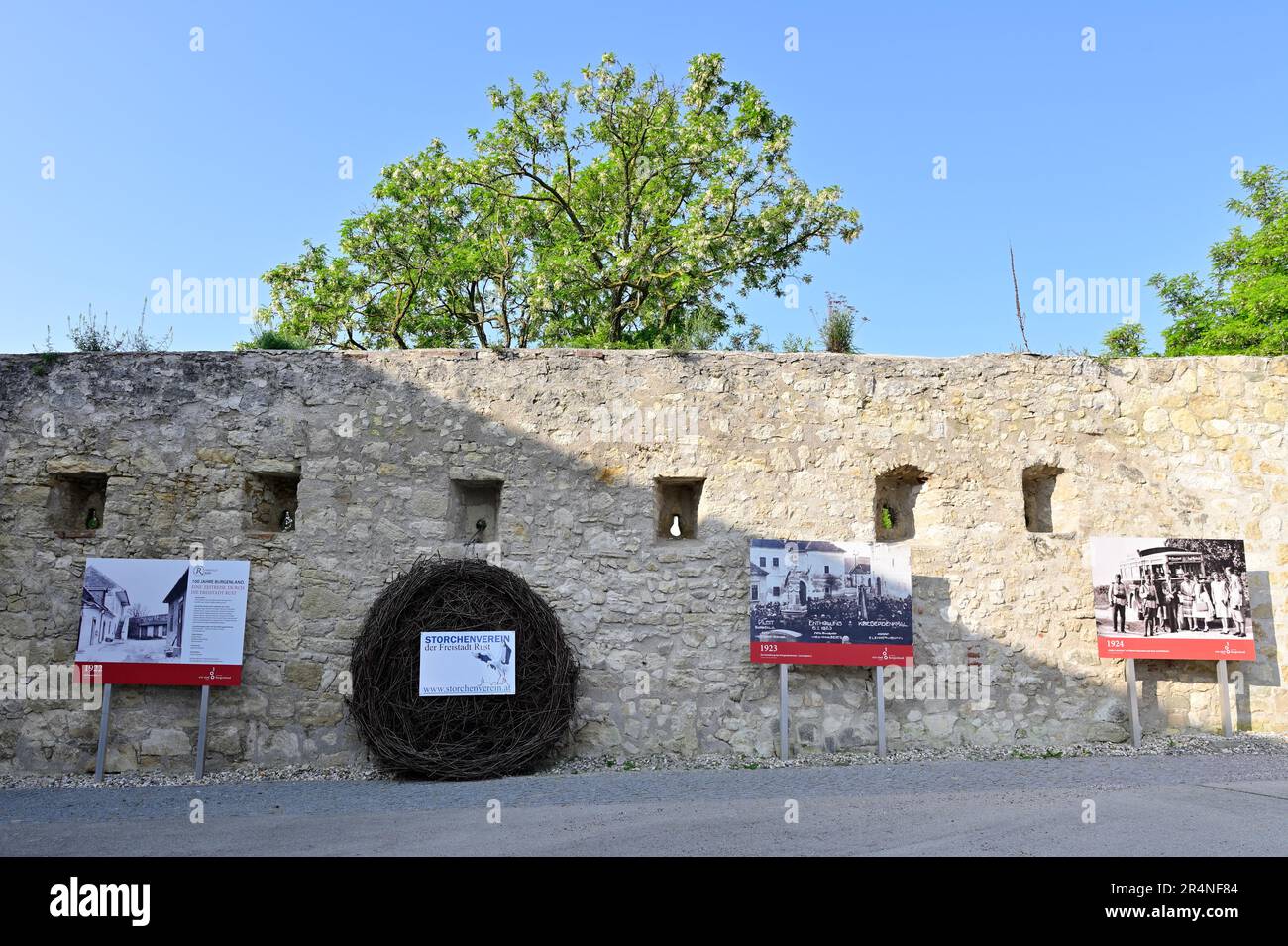Rouille, Burgenland, Autriche. Mur de la vieille ville de Rust Banque D'Images