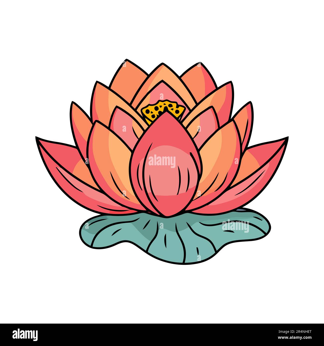 Icône fleur de Lotus isolée. Fleur de Lotus icône mignonne. Illustration de Vecteur