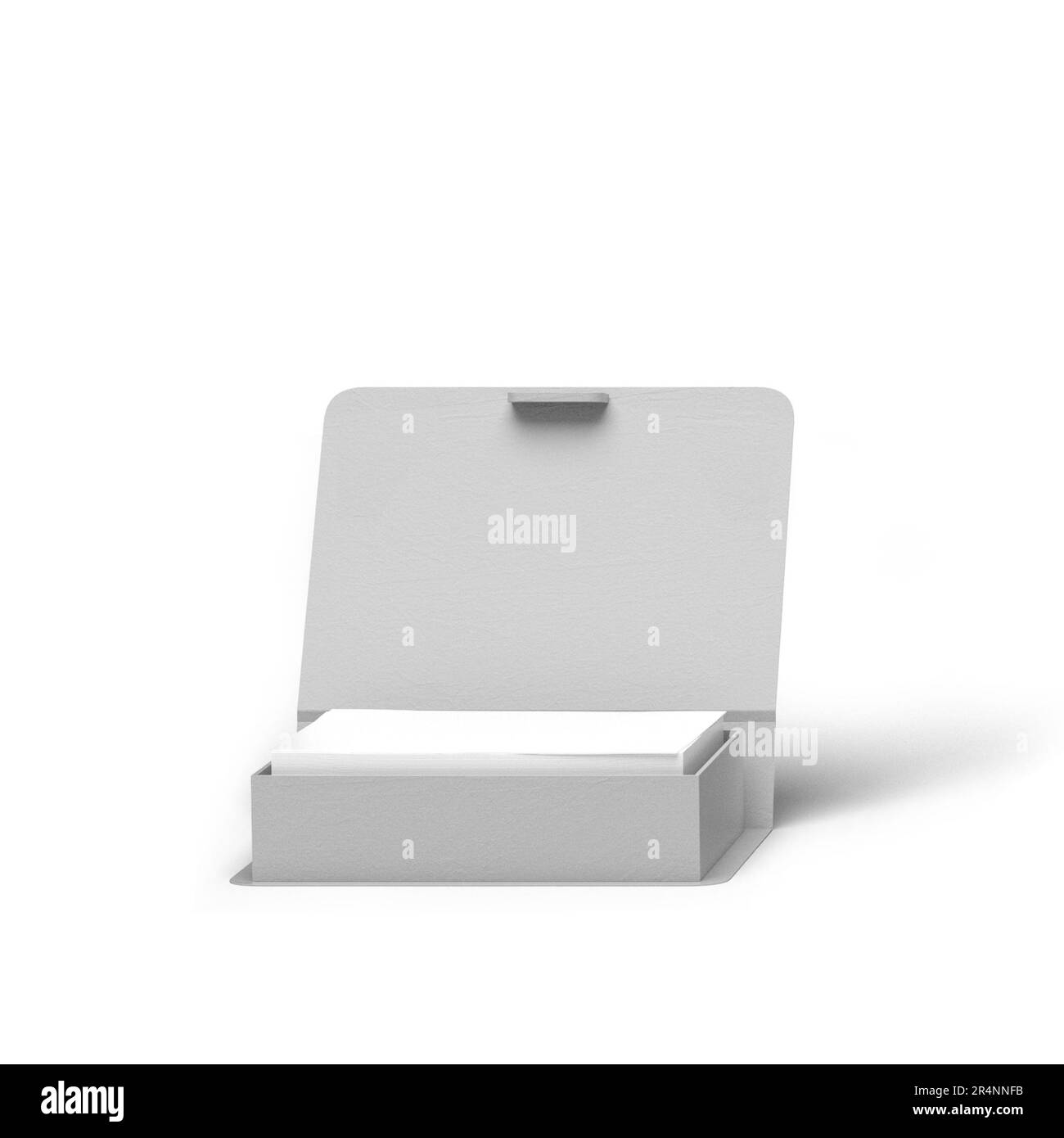 Pile de cartes de visite vierges isolée sur fond gris. Banque D'Images