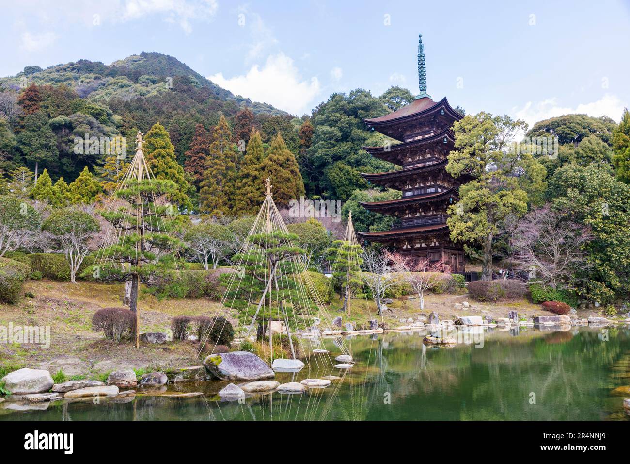 Ruriko-ji pagode, temple bouddhiste de la ville de Yamaguchi construit en 1442, parc Kozan, Japon Banque D'Images