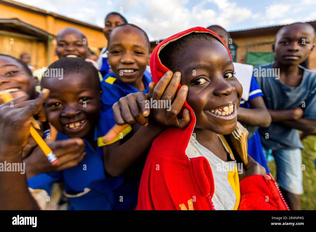 Élèves d'une école primaire à Lilongwe, Malawi Banque D'Images