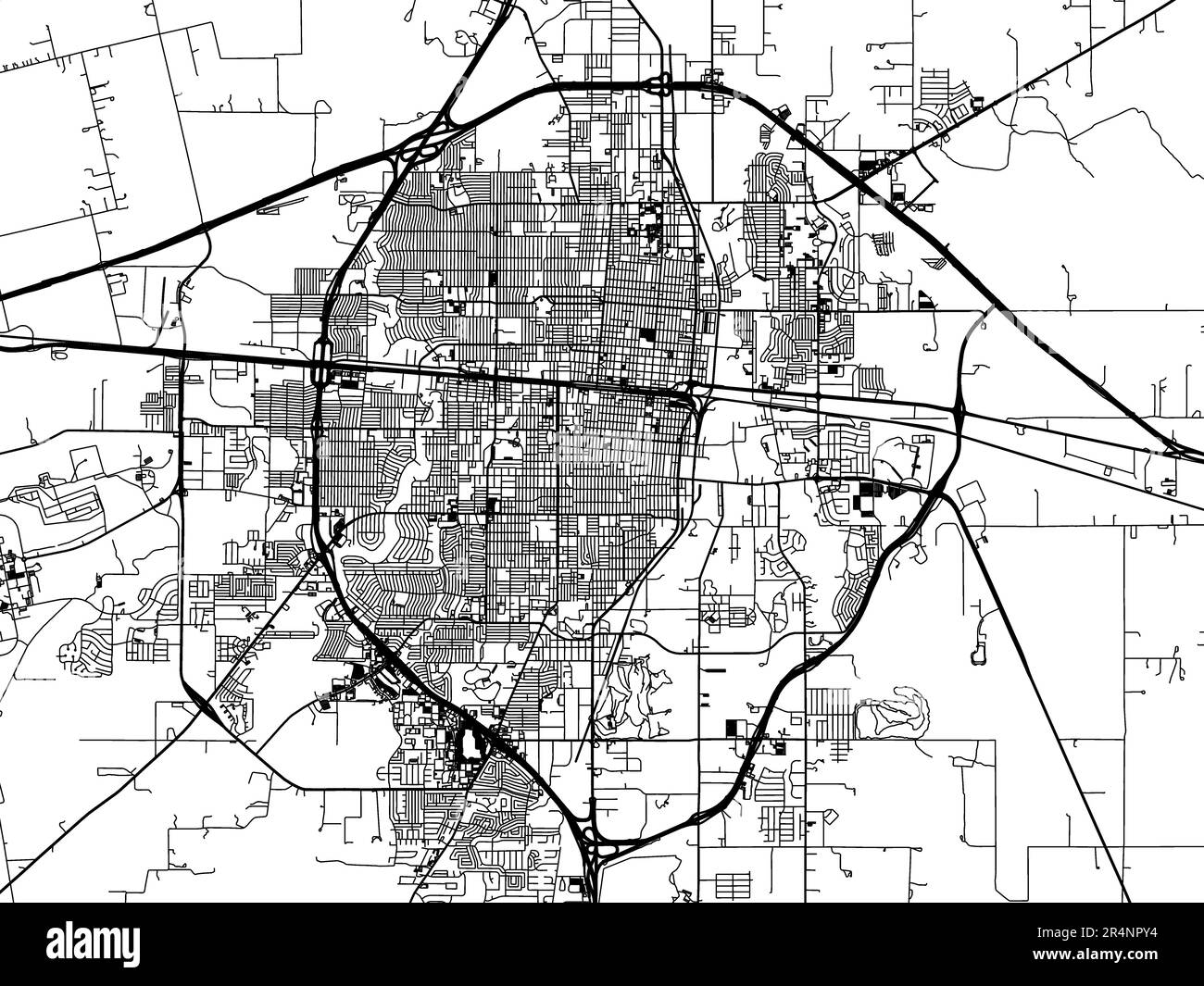 Carte routière vectorielle de la ville d'Abilene Texas aux États-Unis d'Amérique sur fond blanc. Banque D'Images