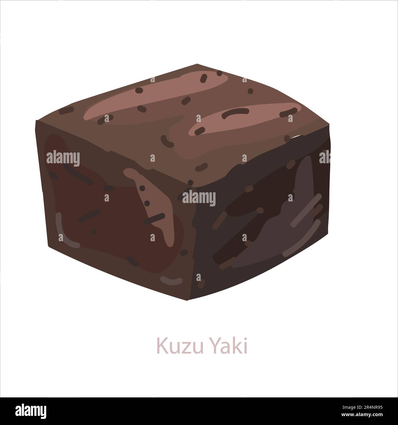 Kuzu Yaki ou kuzumochi mochi. Cérémonie traditionnelle japonaise des bonbons pour le thé en juin. Illustration de dessin animé vectoriel isolée sur blanc Illustration de Vecteur
