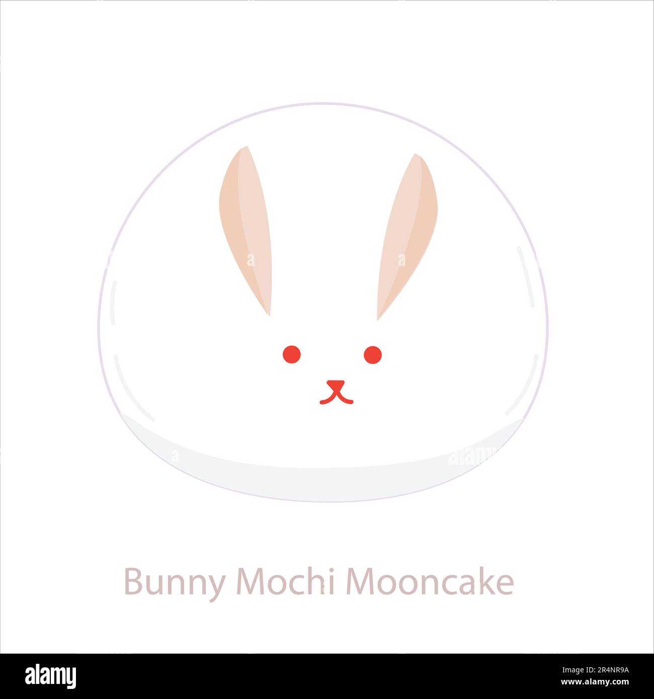 Gâteau de lune lapin Mochi. Pâte de mochi cuisine japonaise pour le festival de la mi-automne. Illustration vectorielle isolée sur blanc Illustration de Vecteur