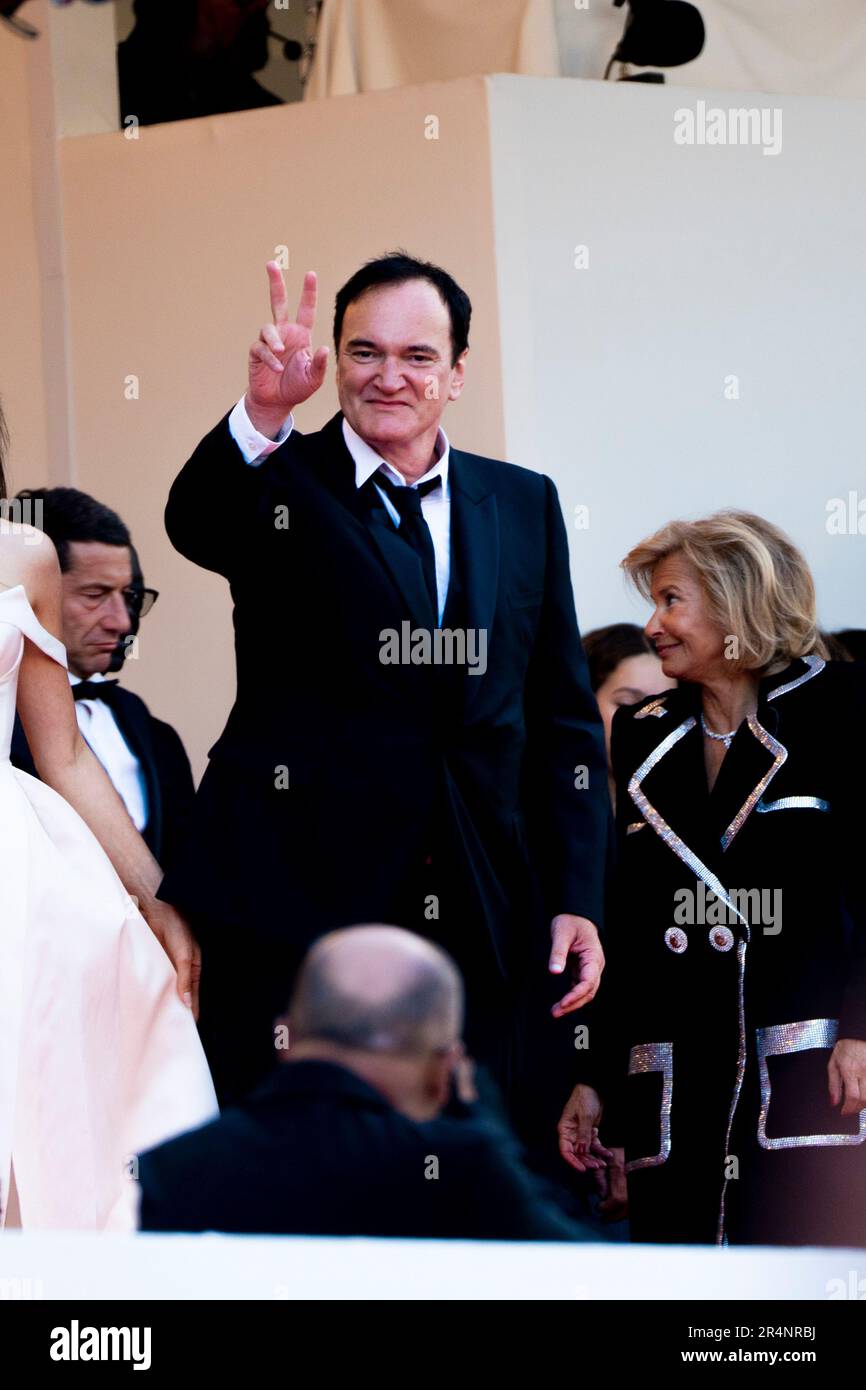 Cannes, France, 27th mai 2023, Quentin Tarantino participe au festival annuel du film de Cannes 76th au Palais des Festivals (Credits photo: Giovanna Onofri) Banque D'Images