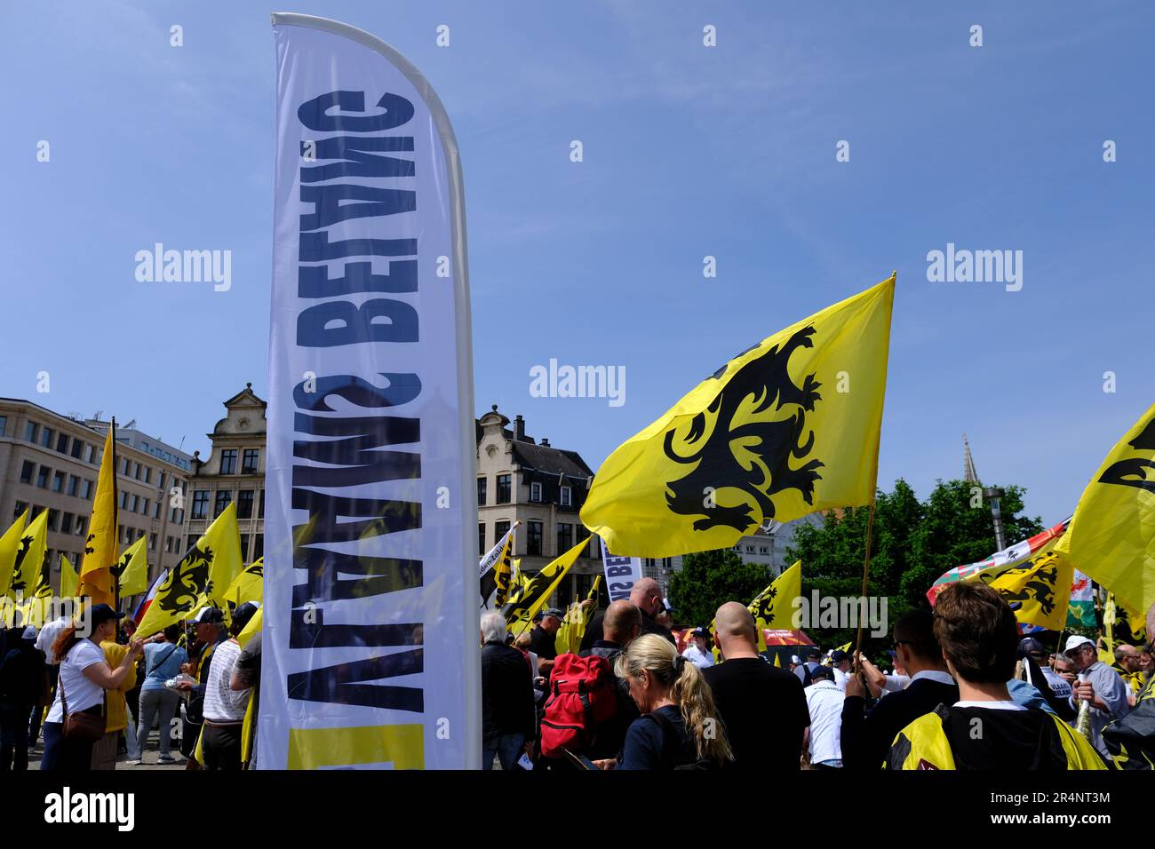 Bruxelles, Belgique. 29th mai 2023. Manifestation du parti d'extrême-droite flamand Vlaams Belang à Bruxelles, Belgique, sur 29 mai 2023. Crédit: ALEXANDROS MICHAILIDIS/Alamy Live News Banque D'Images