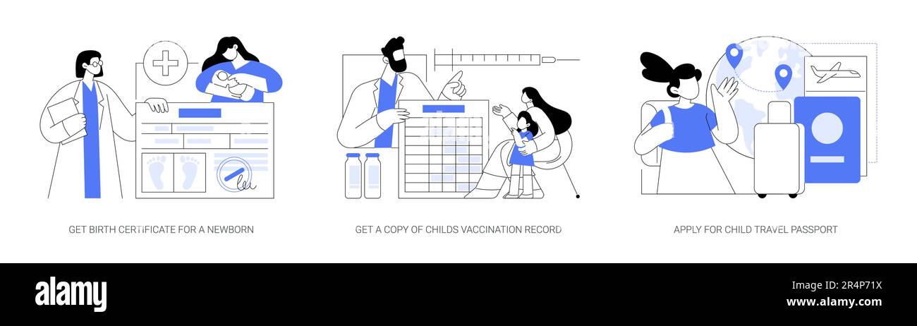Documents officiels pour les enfants illustrations vectorielles abstraites de concept. Illustration de Vecteur