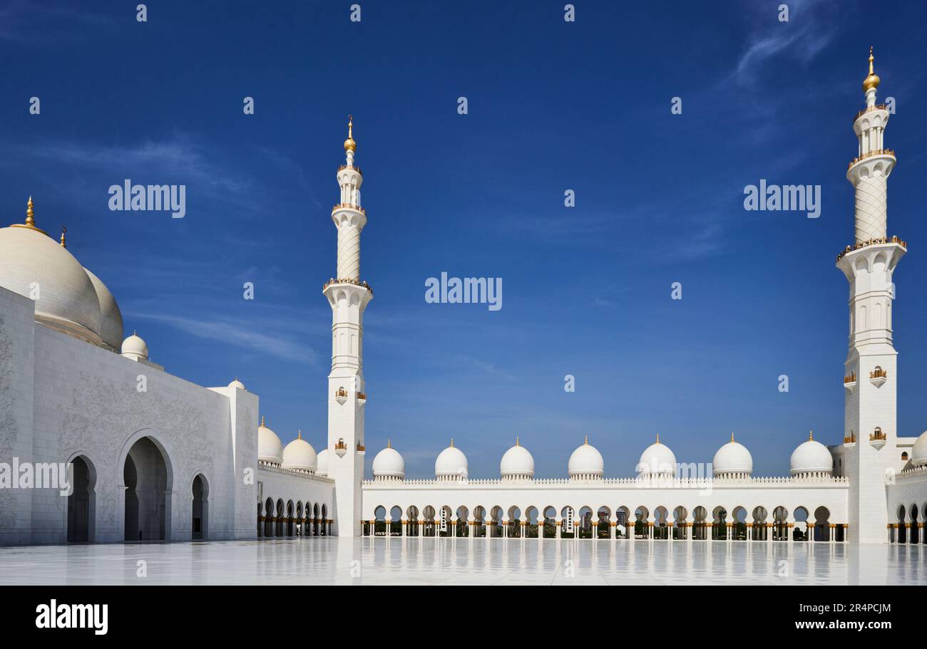 La Grande Mosquée Sheikh Zayed, Abu Dhabi, Émirats arabes Unis Banque D'Images