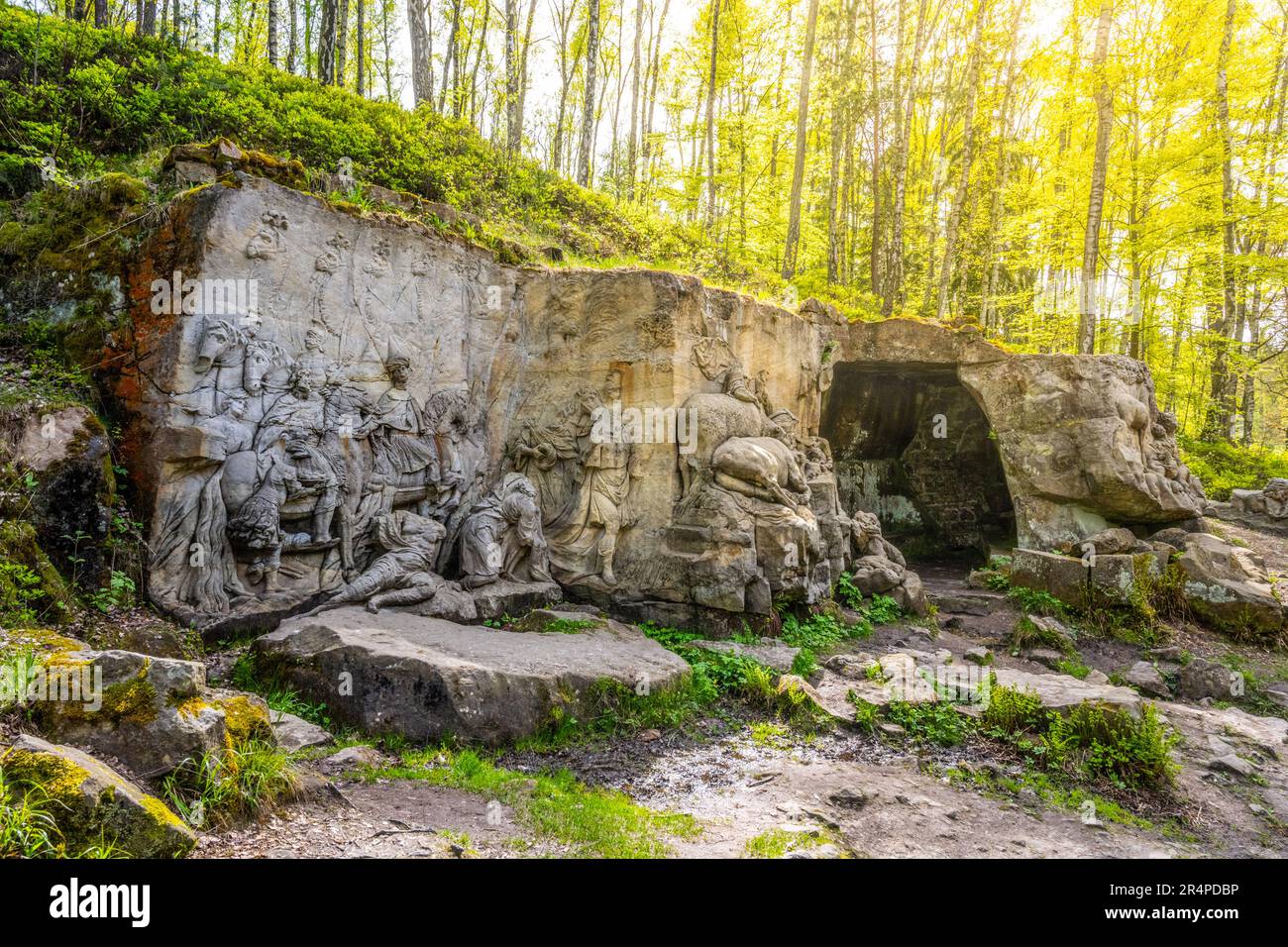 Brauns Bethlehem - Galerie naturelle de sculptures et reliefs baroques près de Kuks, République Tchèque Banque D'Images