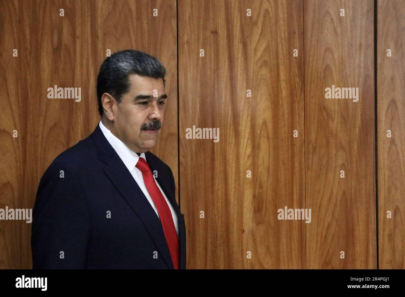 Brasilia, District fédéral, Brésil. 29th mai 2023. Brasilia (DF), 29/05/2023 - BRASIL/LULA/VENEZUELA/MADURO - O presidente da Venezuela, Nicolas Maduro, durante coletiva de imprensa ao lado presidente do Brasil, Luiz Inacio Lula da Silva, no Palacio do Planito, Brasilia em, nesta segunda-feira, 29 de 2023, apuniao reimentos. (Foto: Frederico Brasil/Thenews2/Zumapress) (Credit image: © Frederico Brasil/TheNEWS2 via ZUMA Press Wire) USAGE ÉDITORIAL SEULEMENT! Non destiné À un usage commercial ! Banque D'Images