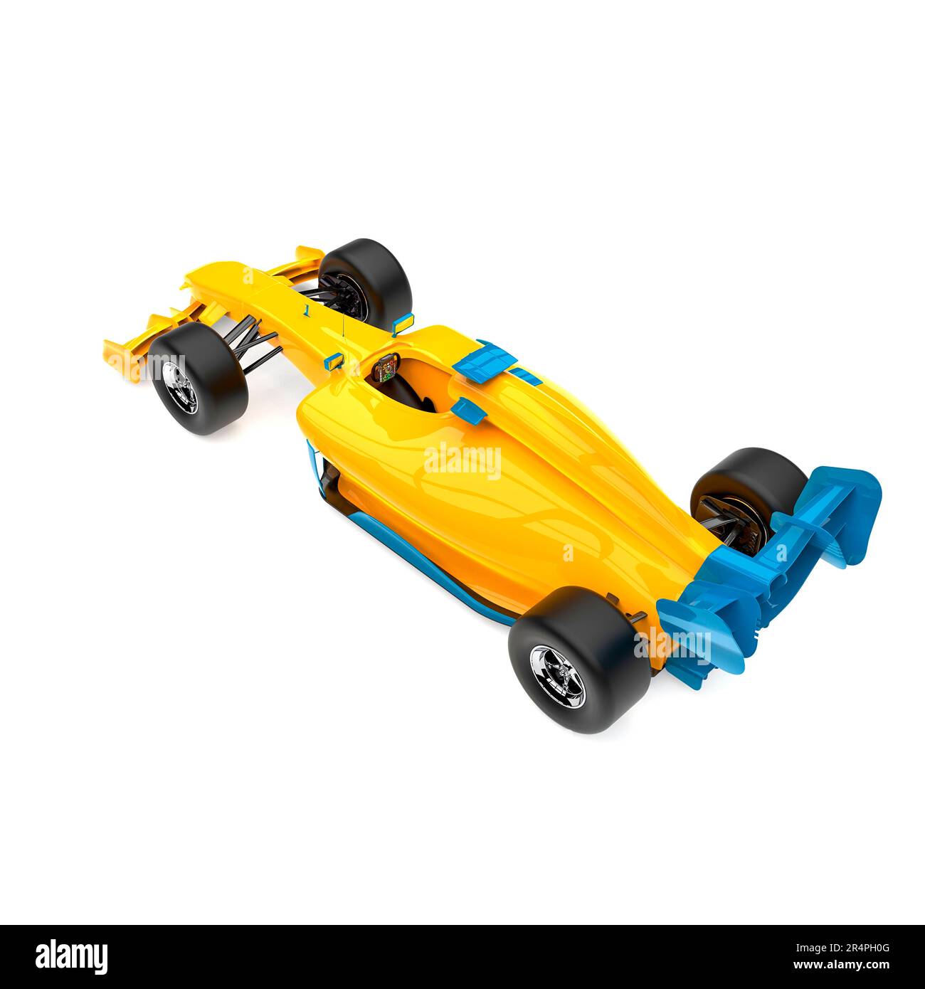 voiture de course vue drone fraîche, 3d illustration Banque D'Images