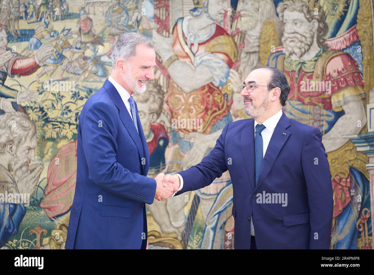 29 mai 2023, Madrid, Madrid, Espagne: Le roi Felipe VI d'Espagne assiste à une audience avec le président exécutif de la CAF-Banque de développement d'Amérique latine, Sergio Diaz-Granados au Palais Zarzuela sur 29 mai 2023 à Madrid, Espagne (image de crédit: © Jack Abuin/ZUMA Press Wire) USAGE ÉDITORIAL SEULEMENT! Non destiné À un usage commercial ! Banque D'Images 29 mai 2023, Madrid, Madrid, Espagne: Le roi Felipe VI d'Espagne assiste à une audience avec le président exécutif de la CAF-Banque de développement d'Amérique latine, Sergio Diaz-Granados au Palais Zarzuela sur 29 mai 2023 à Madrid, Espagne (image de crédit: © Jack Abuin/ZUMA Press Wire) USAGE ÉDITORIAL SEULEMENT! Non destiné À un usage commercial ! Banque D'Images