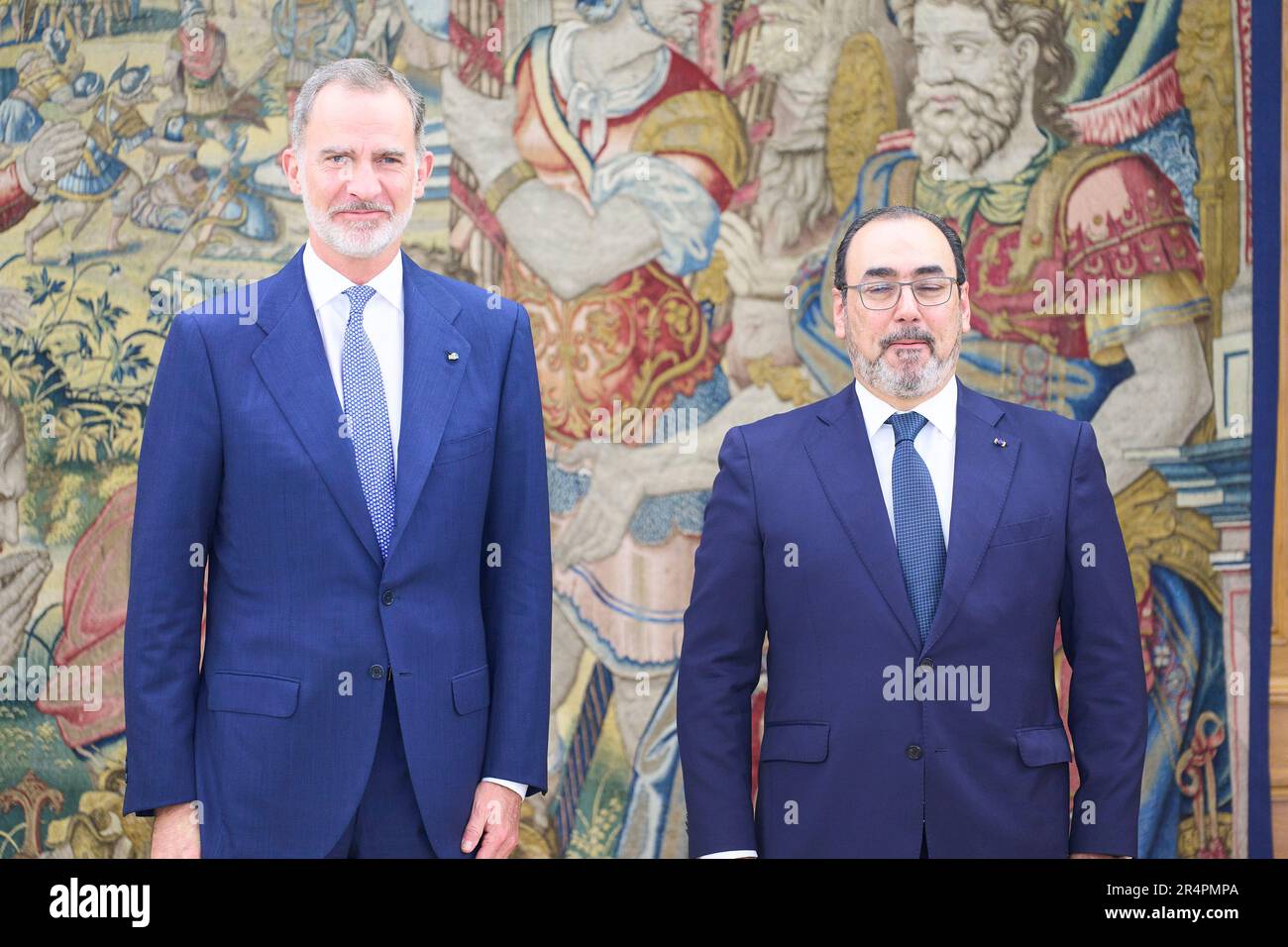 29 mai 2023, Madrid, Madrid, Espagne: Le roi Felipe VI d'Espagne assiste à une audience avec le président exécutif de la CAF-Banque de développement d'Amérique latine, Sergio Diaz-Granados au Palais Zarzuela sur 29 mai 2023 à Madrid, Espagne (image de crédit: © Jack Abuin/ZUMA Press Wire) USAGE ÉDITORIAL SEULEMENT! Non destiné À un usage commercial ! Banque D'Images 29 mai 2023, Madrid, Madrid, Espagne: Le roi Felipe VI d'Espagne assiste à une audience avec le président exécutif de la CAF-Banque de développement d'Amérique latine, Sergio Diaz-Granados au Palais Zarzuela sur 29 mai 2023 à Madrid, Espagne (image de crédit: © Jack Abuin/ZUMA Press Wire) USAGE ÉDITORIAL SEULEMENT! Non destiné À un usage commercial ! Banque D'Images