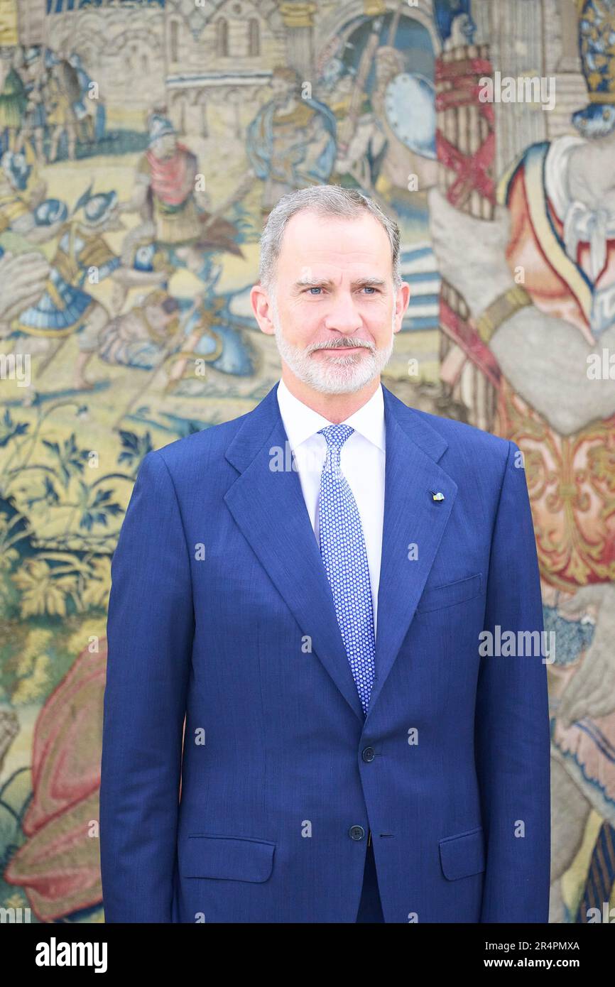 29 mai 2023, Madrid, Madrid, Espagne: Le roi Felipe VI d'Espagne assiste à une audience avec le président exécutif de la CAF-Banque de développement d'Amérique latine, Sergio Diaz-Granados au Palais Zarzuela sur 29 mai 2023 à Madrid, Espagne (image de crédit: © Jack Abuin/ZUMA Press Wire) USAGE ÉDITORIAL SEULEMENT! Non destiné À un usage commercial ! Banque D'Images 29 mai 2023, Madrid, Madrid, Espagne: Le roi Felipe VI d'Espagne assiste à une audience avec le président exécutif de la CAF-Banque de développement d'Amérique latine, Sergio Diaz-Granados au Palais Zarzuela sur 29 mai 2023 à Madrid, Espagne (image de crédit: © Jack Abuin/ZUMA Press Wire) USAGE ÉDITORIAL SEULEMENT! Non destiné À un usage commercial ! Banque D'Images