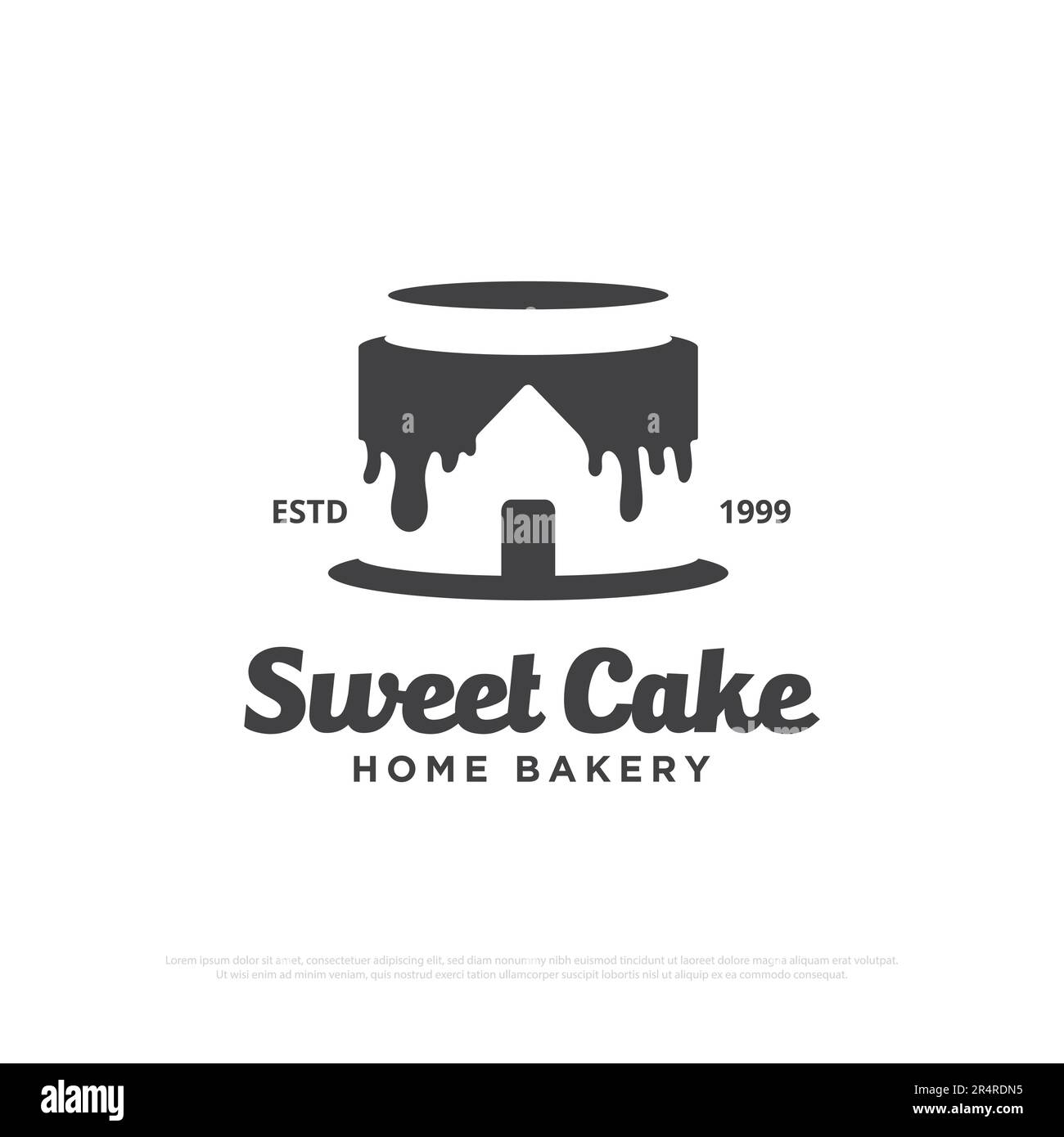 sweet cake maison boulangerie logo design vecteur, boulangerie maison fait des illustrations vectorielles, peut être utilisé comme symboles, identité de marque, icônes, ou d'autres. Illustration de Vecteur