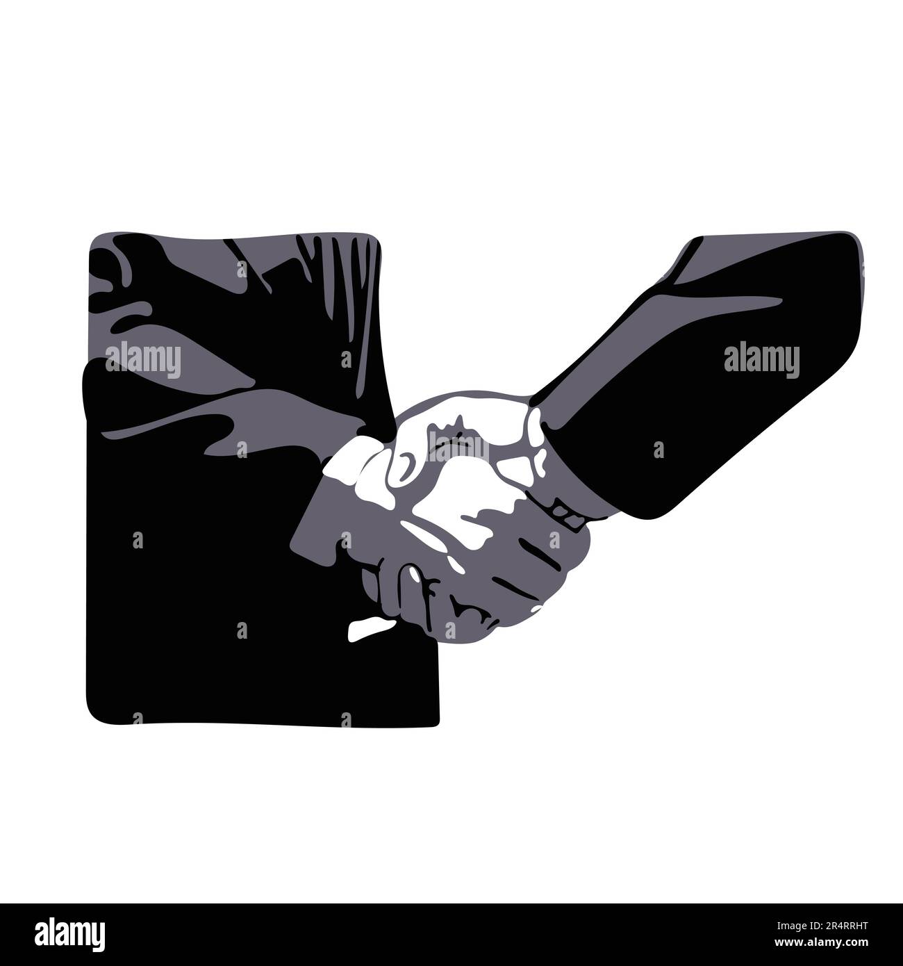 gros plan poignée de main d'homme d'affaires illustration vecteur dessiné à la main isolé sur fond blanc dessin de ligne art. Illustration de Vecteur