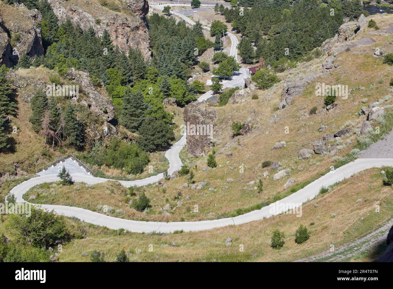 Vanis Kvabebi, une ancienne ville grotte située près de Vardzia, en Géorgie Banque D'Images