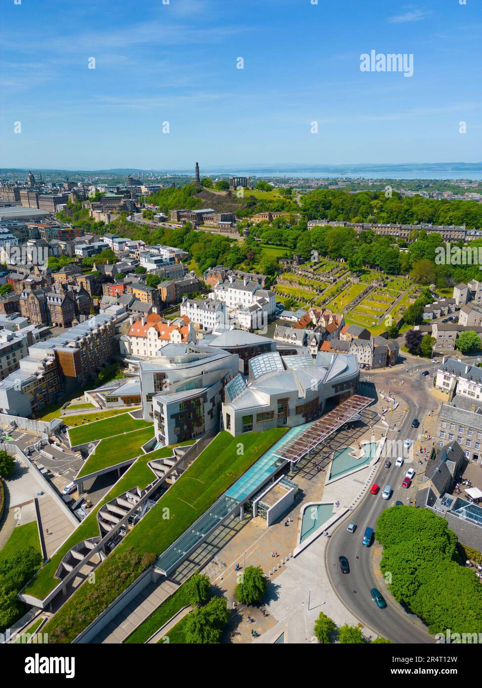 Vue aérienne d'Édimbourg, Écosse, Royaume-Uni Banque D'Images
