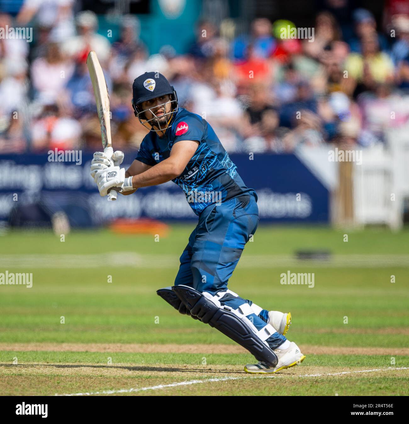 Haider Ali de Derbyshire battant dans un match de Blast Vitality en T20 entre les Falcons de Derbyshire et les Steelbacks de Northamptonshire Banque D'Images