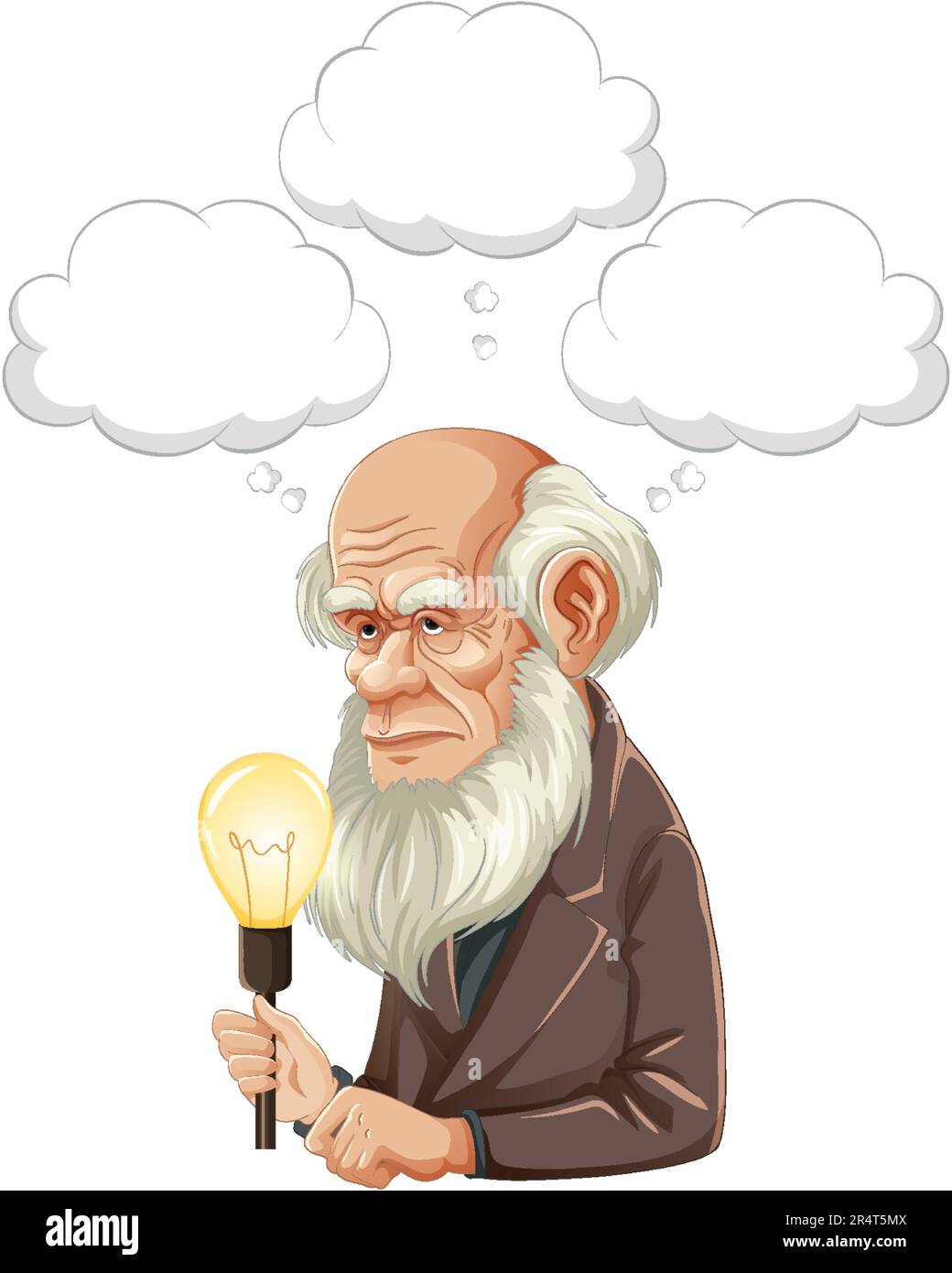 Bangkok, Thaïlande 25 mai 2023. Caricature de l'illustration de Charles Darwin Illustration de Vecteur