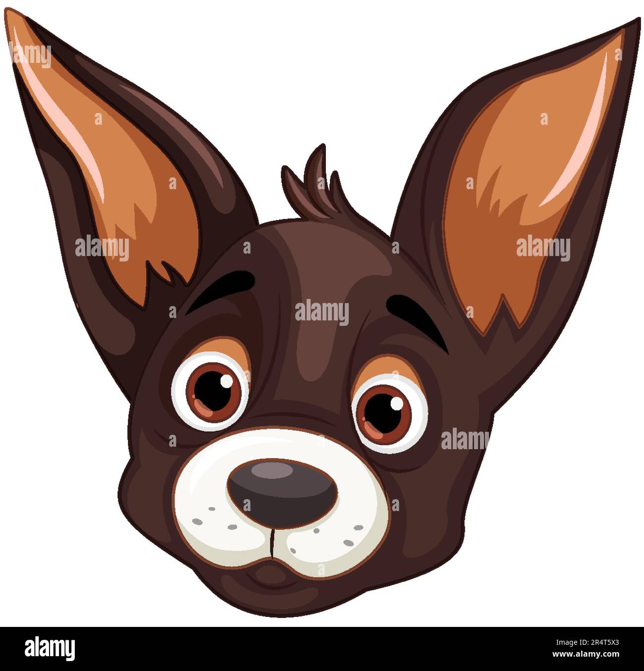Dessin animé mignon visage de chien illustration isolée Illustration de Vecteur