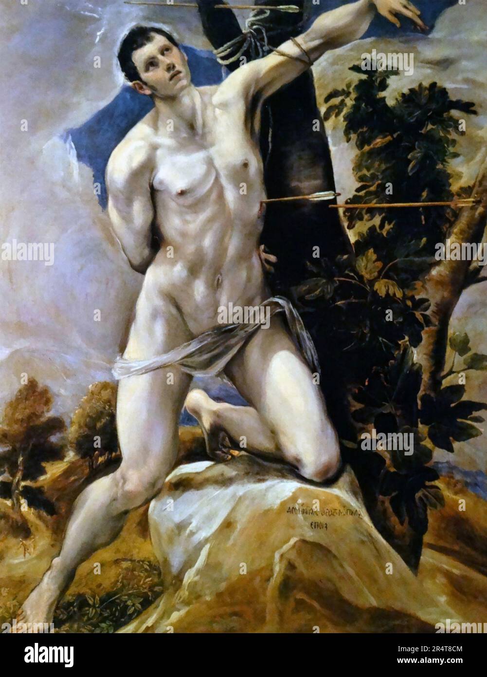 SAINT SEBASTAIAN (c 255-288 AD) peinture El Greco 1578 Banque D'Images