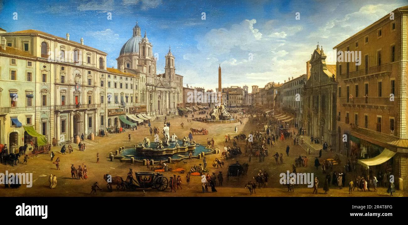 Veduta di Roma con piazza Navona (vue de rome avec Piazza Navona), 1688