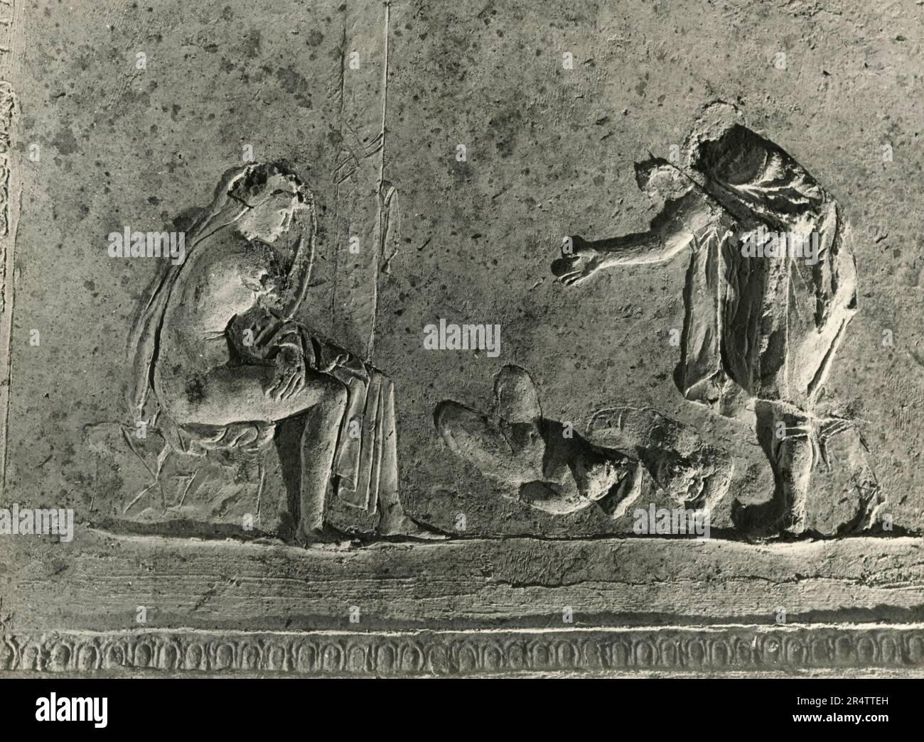 MEDEA, les enfants assassinés et Jason, stuc du 1st siècle après J.-C. dans la basilique souterraine de Porta Maggiore, Rome, Italie 1960s Banque D'Images