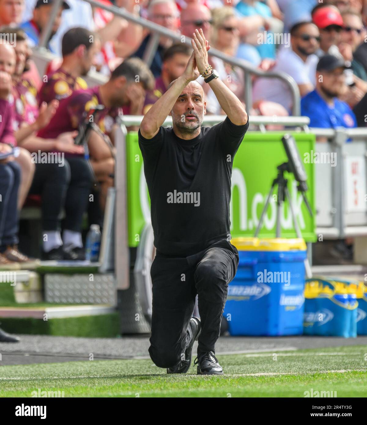 Londres, Royaume-Uni. 28th mai 2023. 28 mai 2023 - Brentford v Manchester City - Premier League - Gtech Community Stadium ##; football; football; EPL Manchester City Manager PEP Guardiola pendant leur match contre Brentford au Gtech Community Stadium. Crédit photo : Mark pain/Alamy Live News Banque D'Images