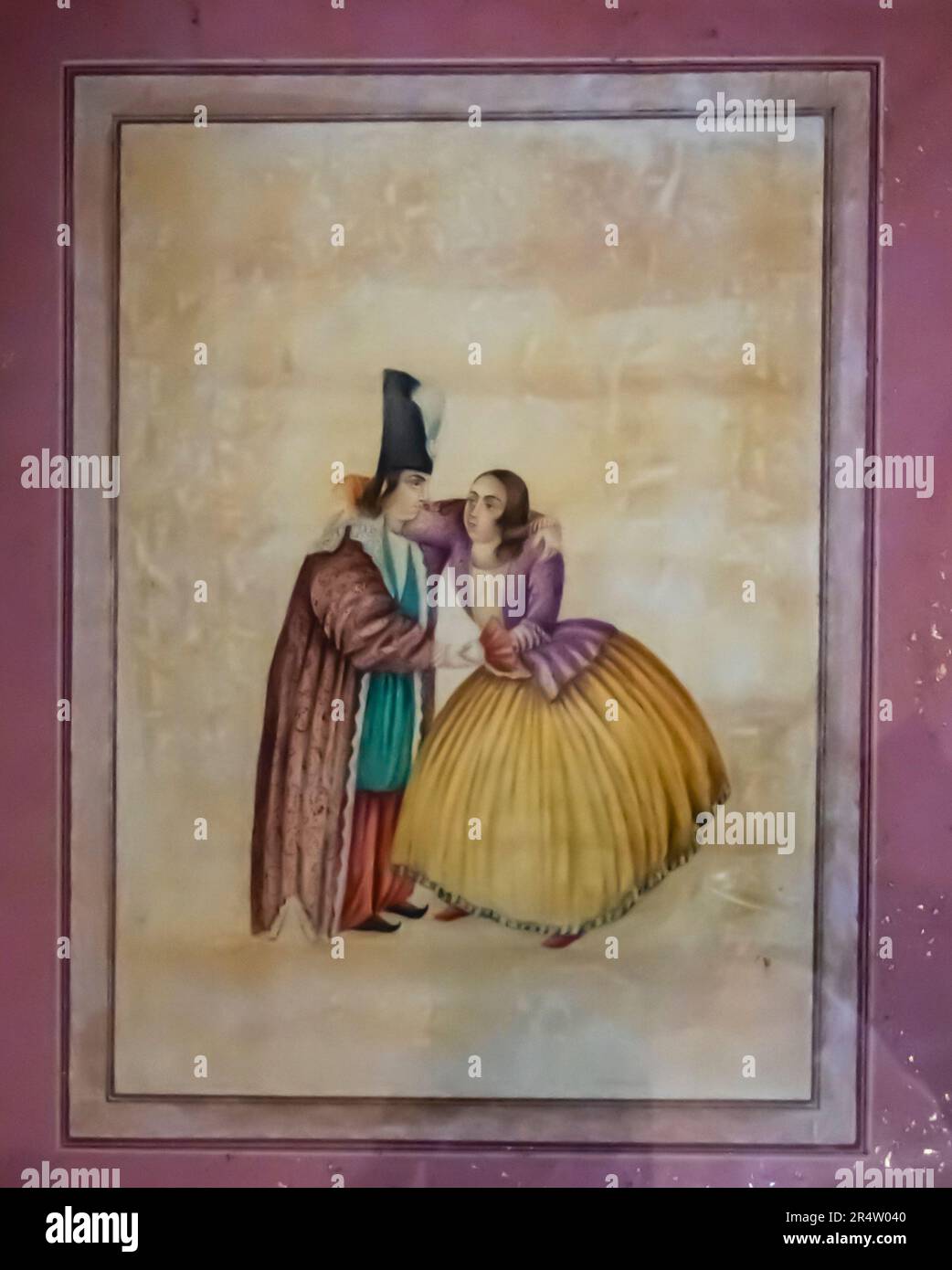 Le couple, peinture à l'aquarelle. 18th Century A.D. Banque D'Images