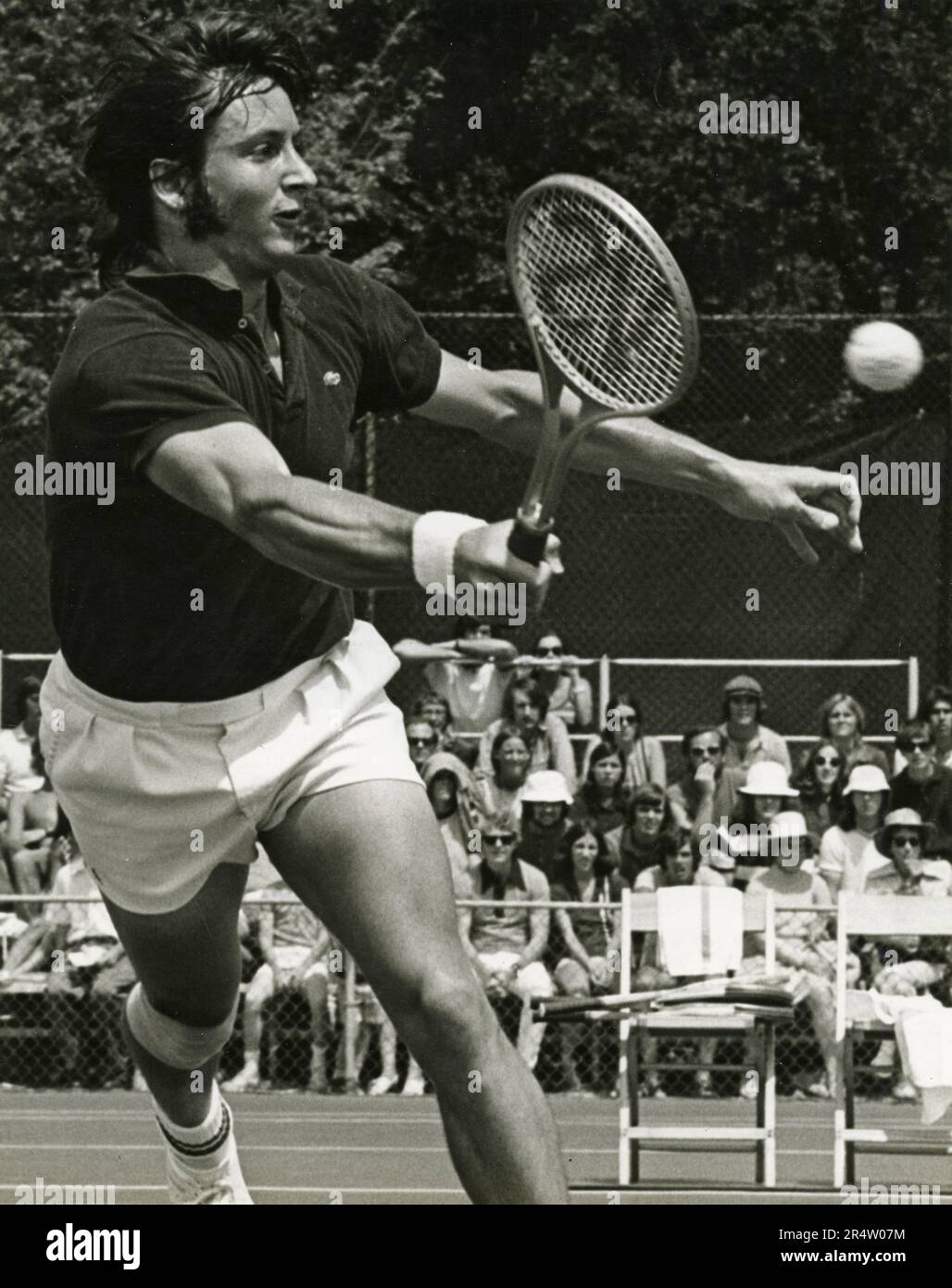 Joueur américain de tennis Bob Lutz, 1970s Banque D'Images