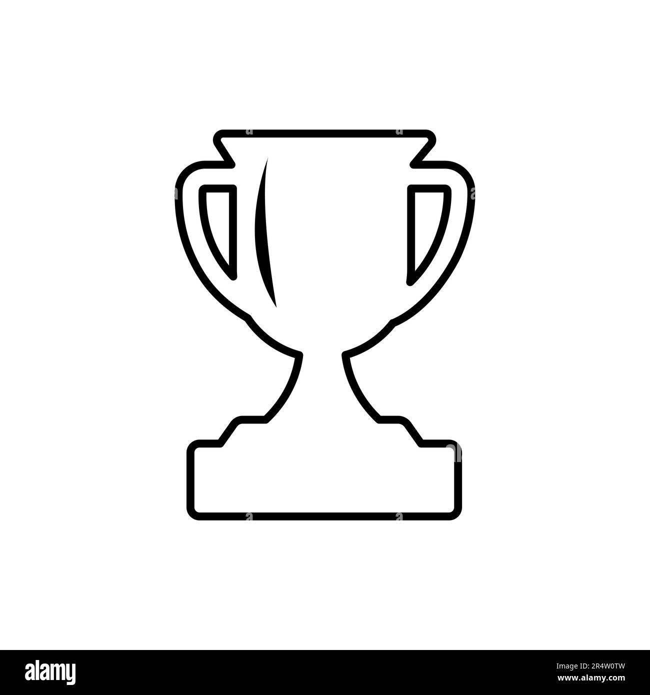 Icône de la coupe à trophées. Affiche de style linéaire du prix du champion pour le concept mobile et le design Web. Icône de vecteur de contour de tasse de récompense. Symbole, illustration du logo. VE Illustration de Vecteur