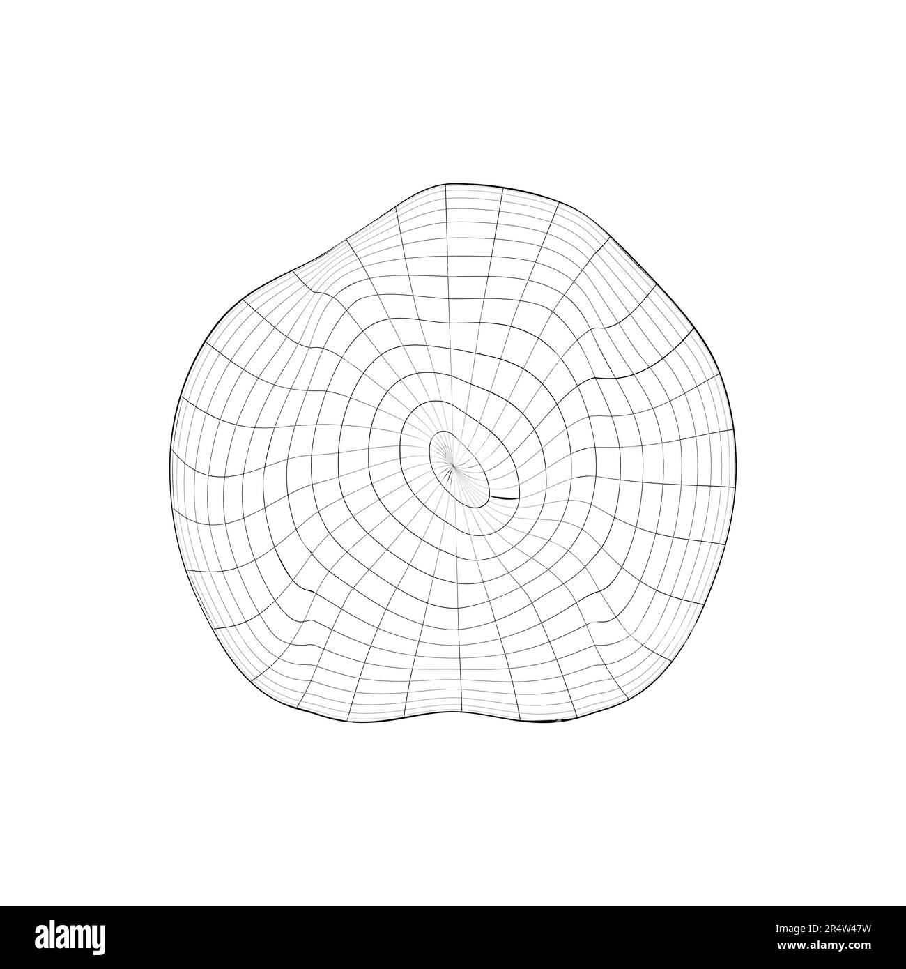 Icône de boule de grille dégonflée. Image filaire déformée du globe terrestre de la planète isolée sur fond blanc. Concept de changement climatique. Écologique mondial Illustration de Vecteur